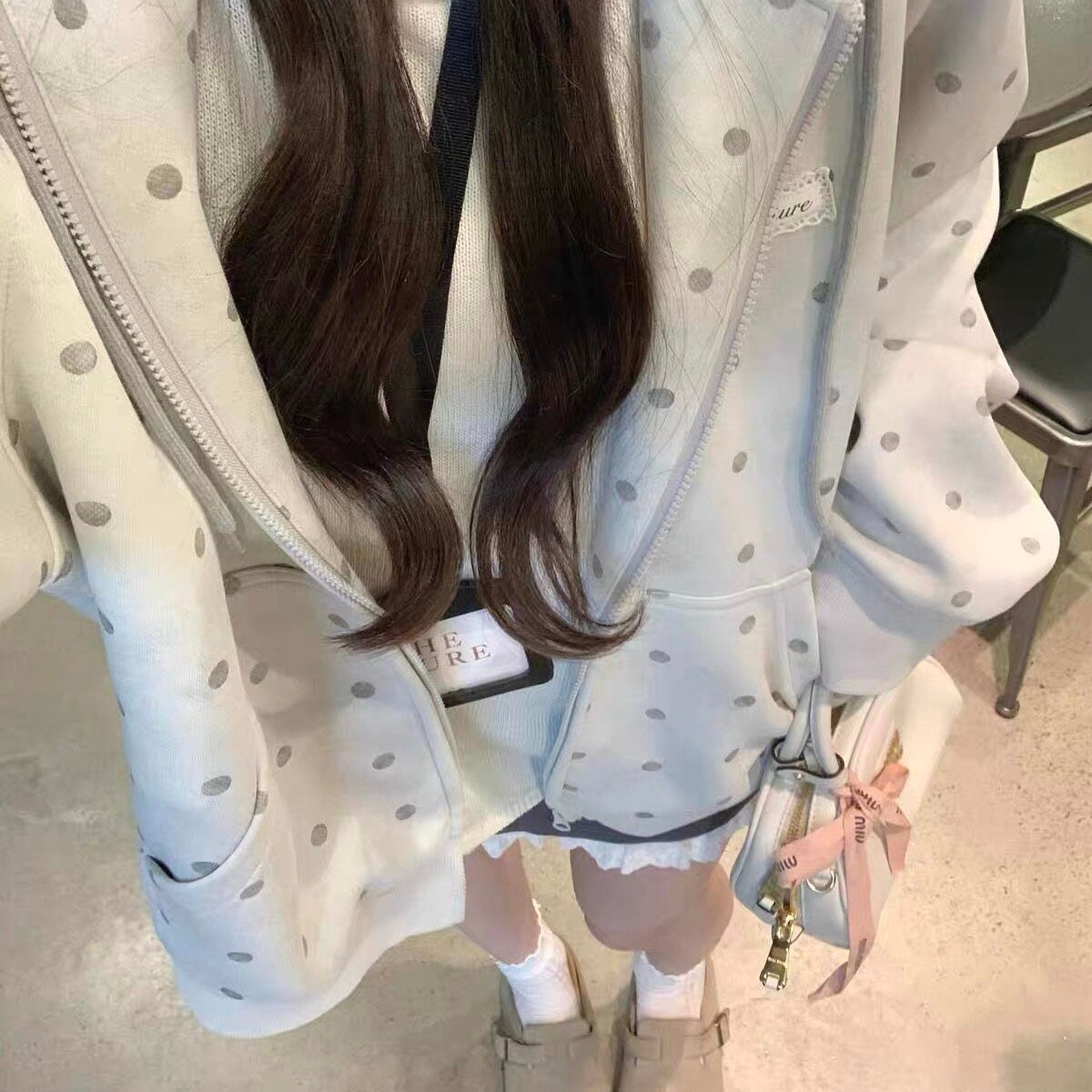 Polka Dot Cute Oversized Hoodie