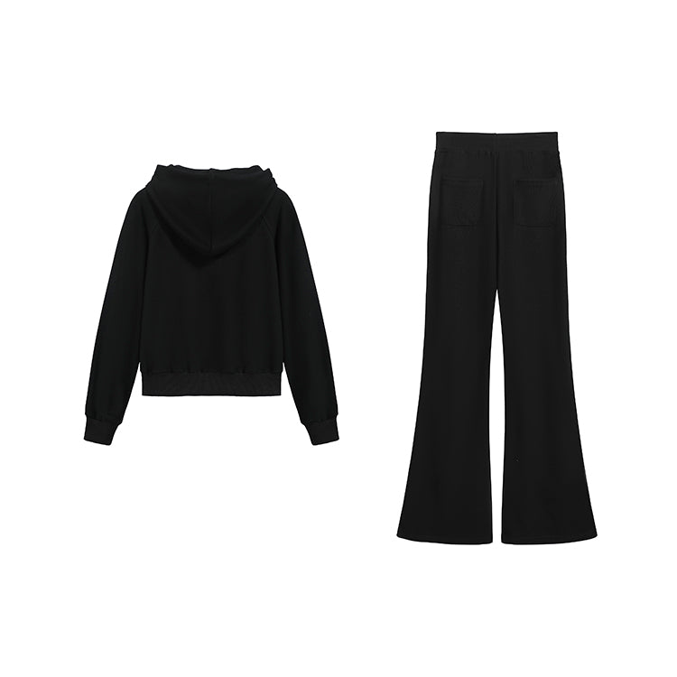 Black Hoodie Tracksuit Set