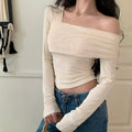 Asymmetric Off-Shoulder Sleeve Top