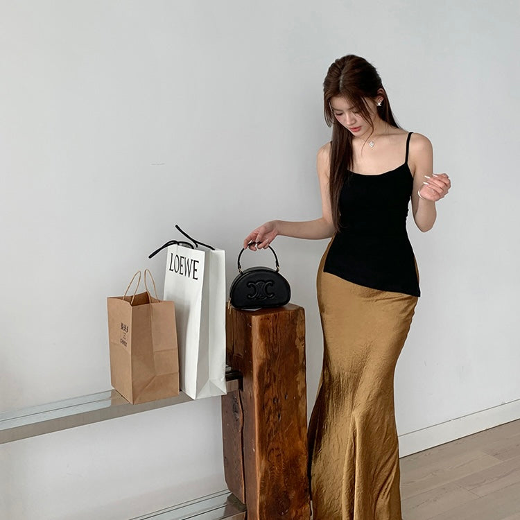 Asymmetric Black Camisole