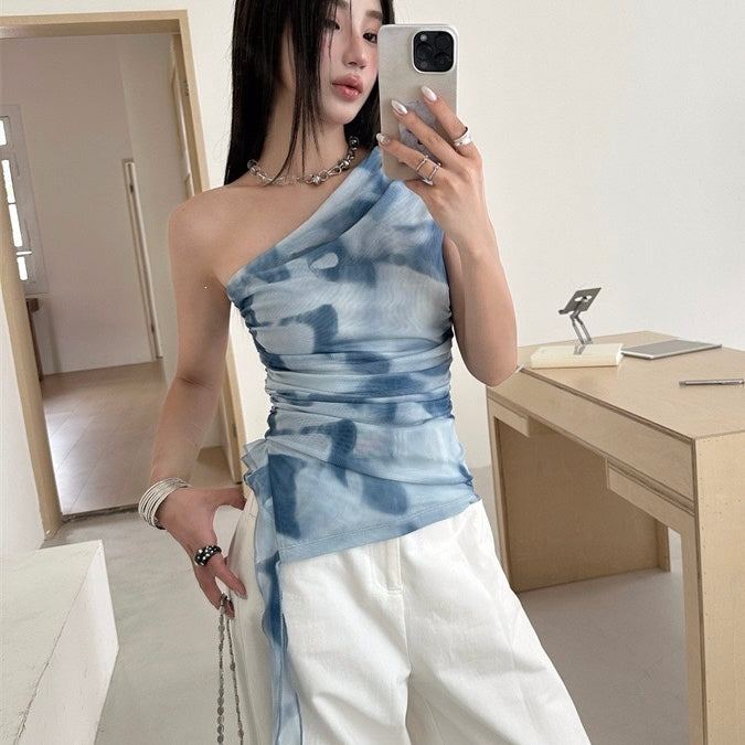 Blue Gradient Single Strap Top