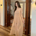 Nude Corset Maxi Mesh Outer Mini Dress