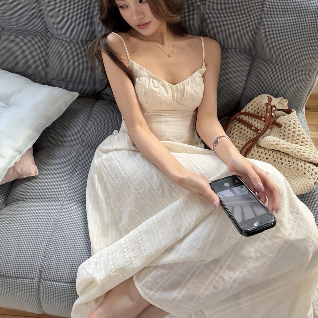 Linen Beige Maxi Dress