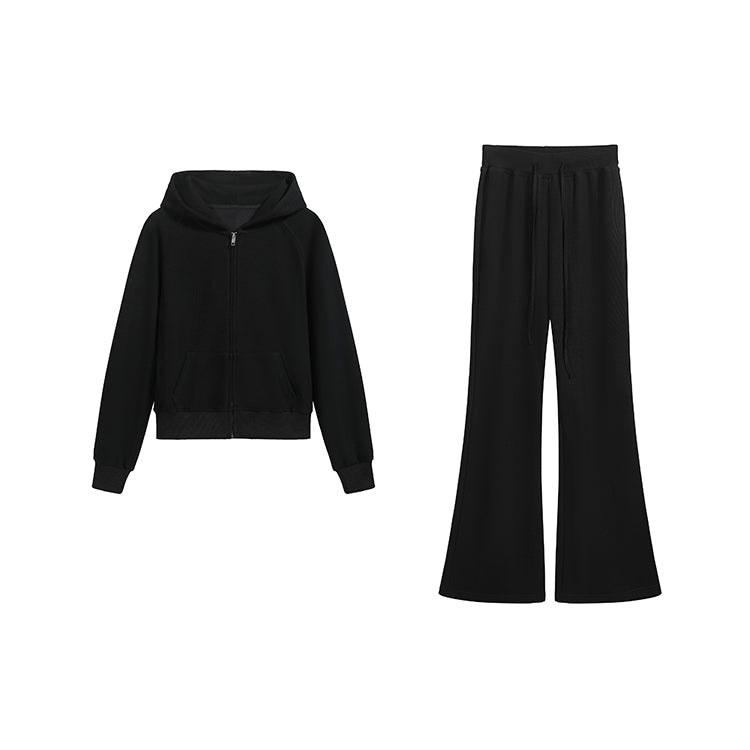 Black Hoodie Tracksuit Set