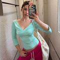 Mint Green V-Neck Top
