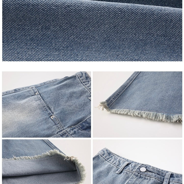 Light Blue Long Flared Pencil Skirt