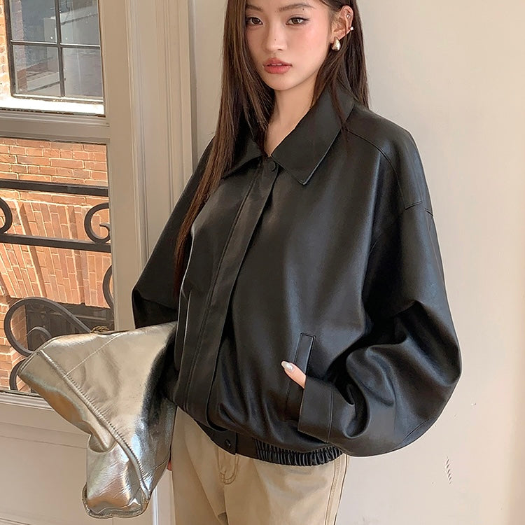 Faux Black Leather Jacket