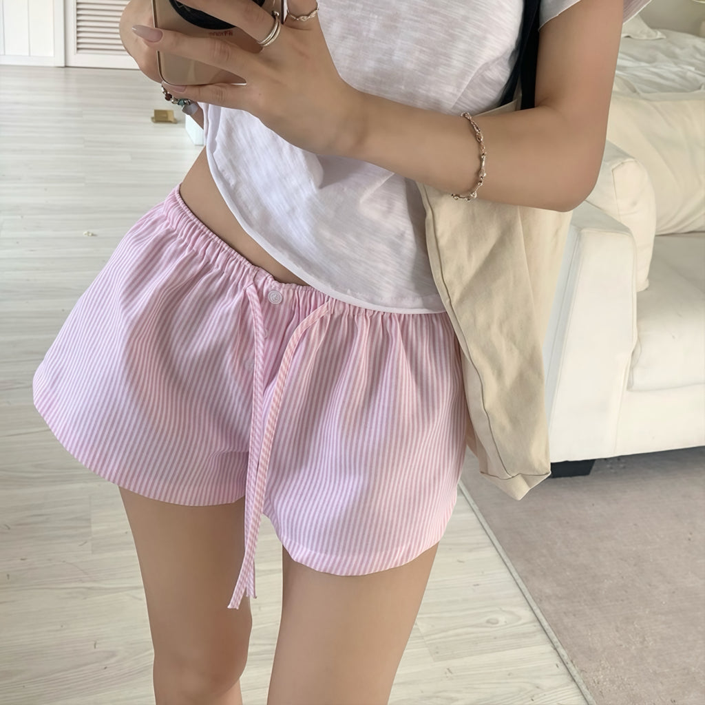 Lined Casual Drawstring Shorts