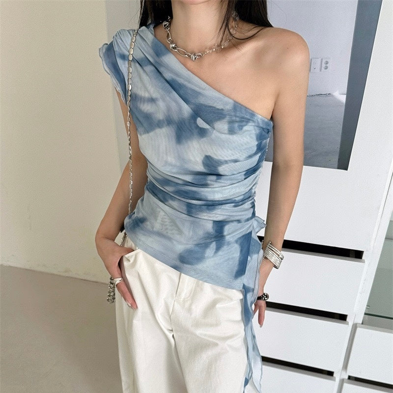 Blue Gradient Single Strap Top