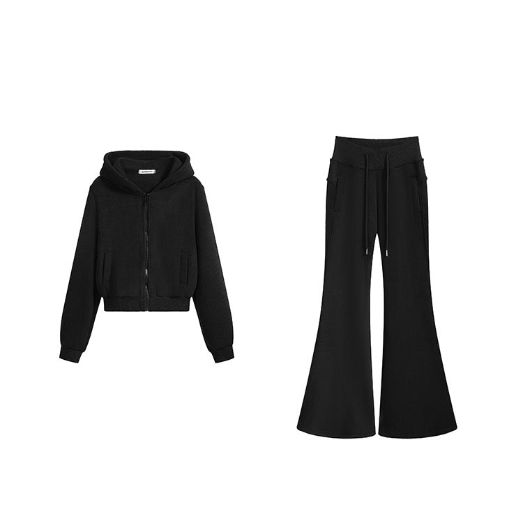 Black Hoodie Track Set