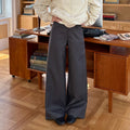 Grey Loose Straight Trousers