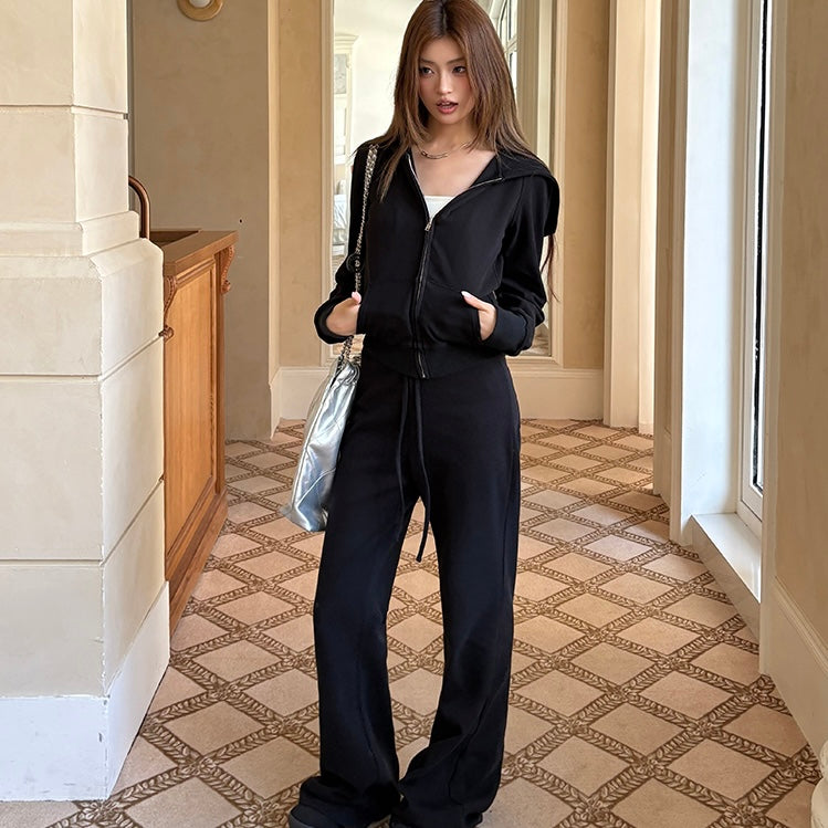 Black Hoodie Tracksuit Set