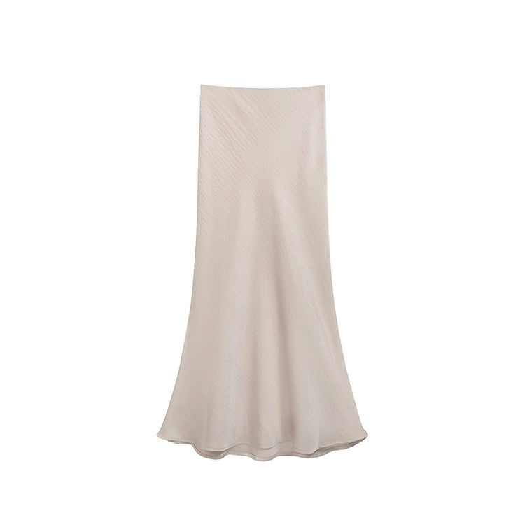Pale Pink Suade Maxi Skirt