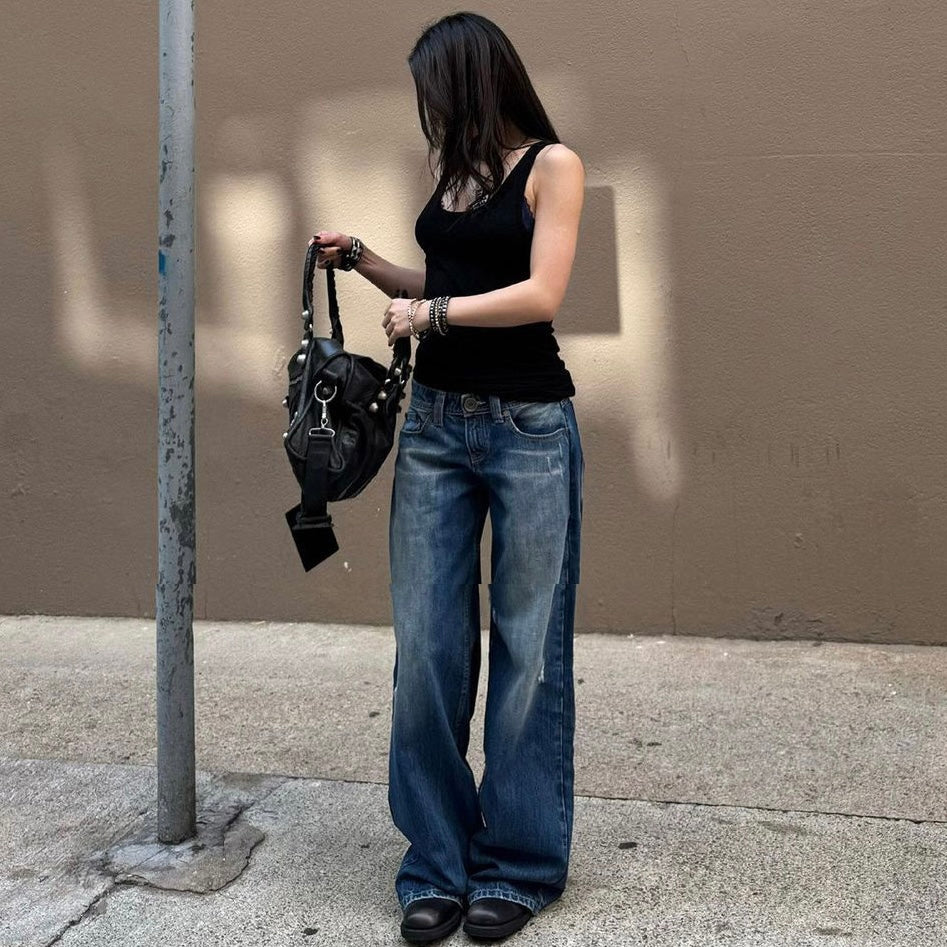 Angel Wings Blue Denim Jeans
