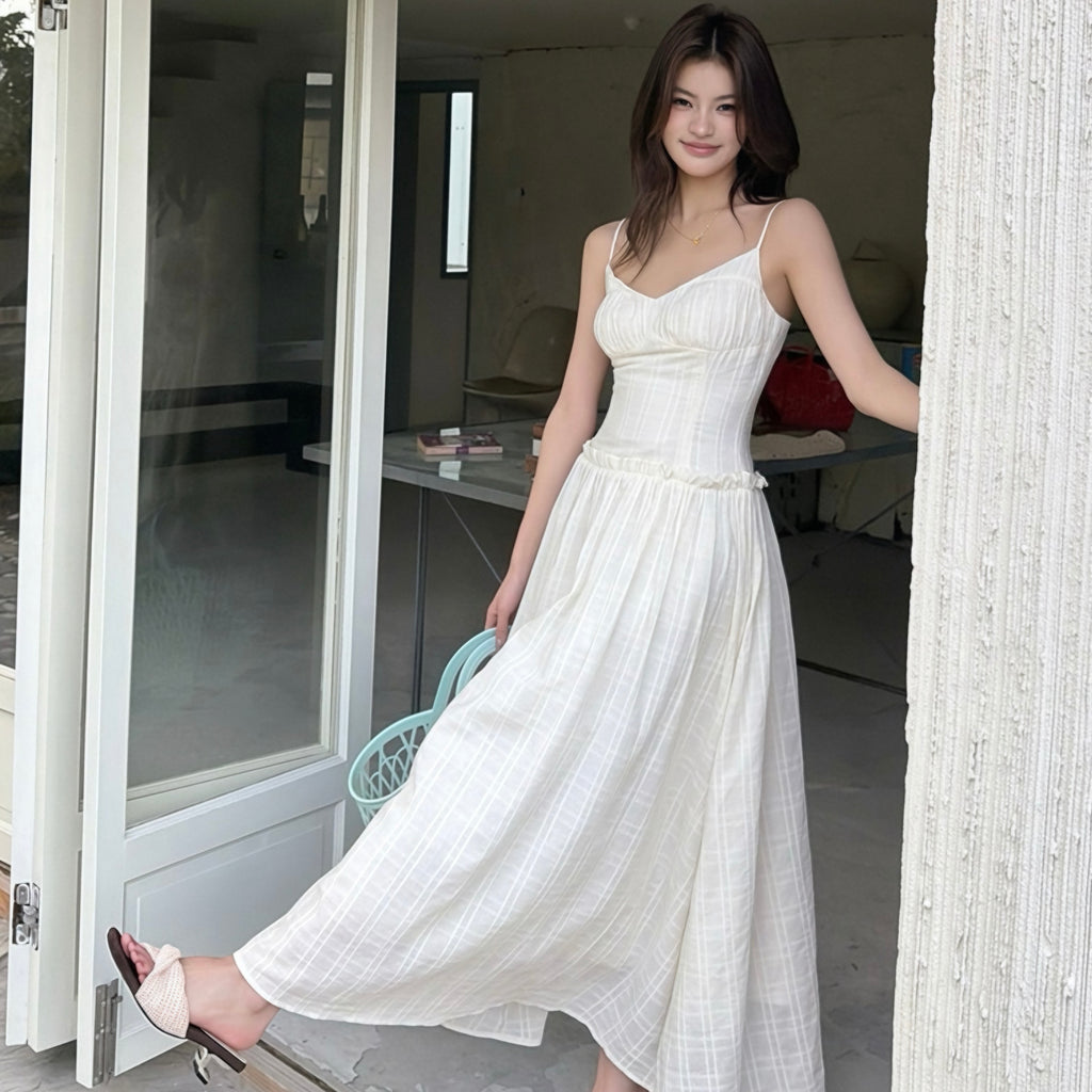 Linen Beige Maxi Dress
