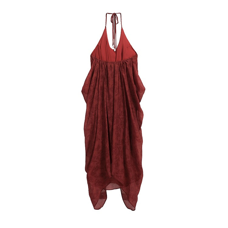 Backless Thin Strap Halter Parachute Dress