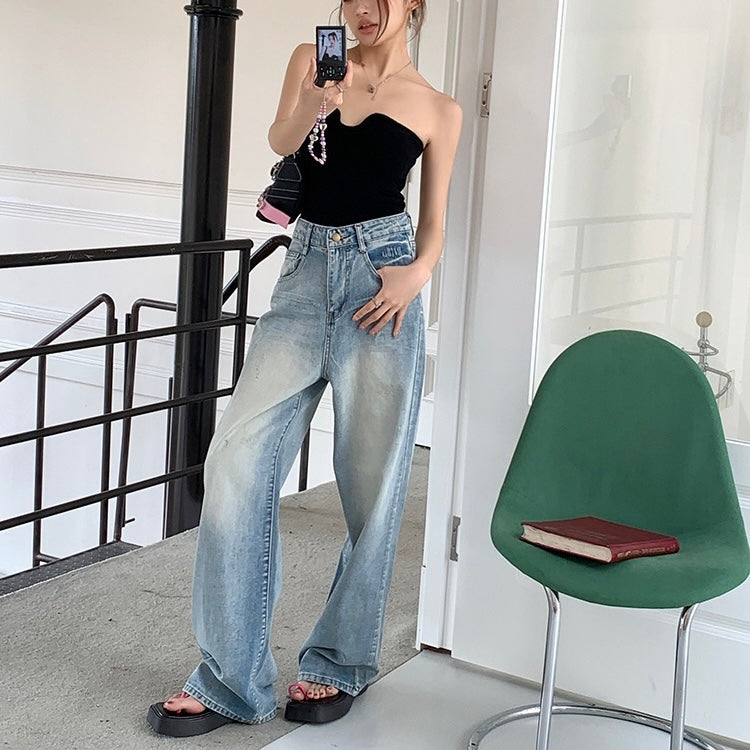 Light Blue Straight Denim Jeans