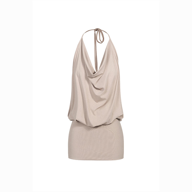 Dusty Pink Nude Halter Dress