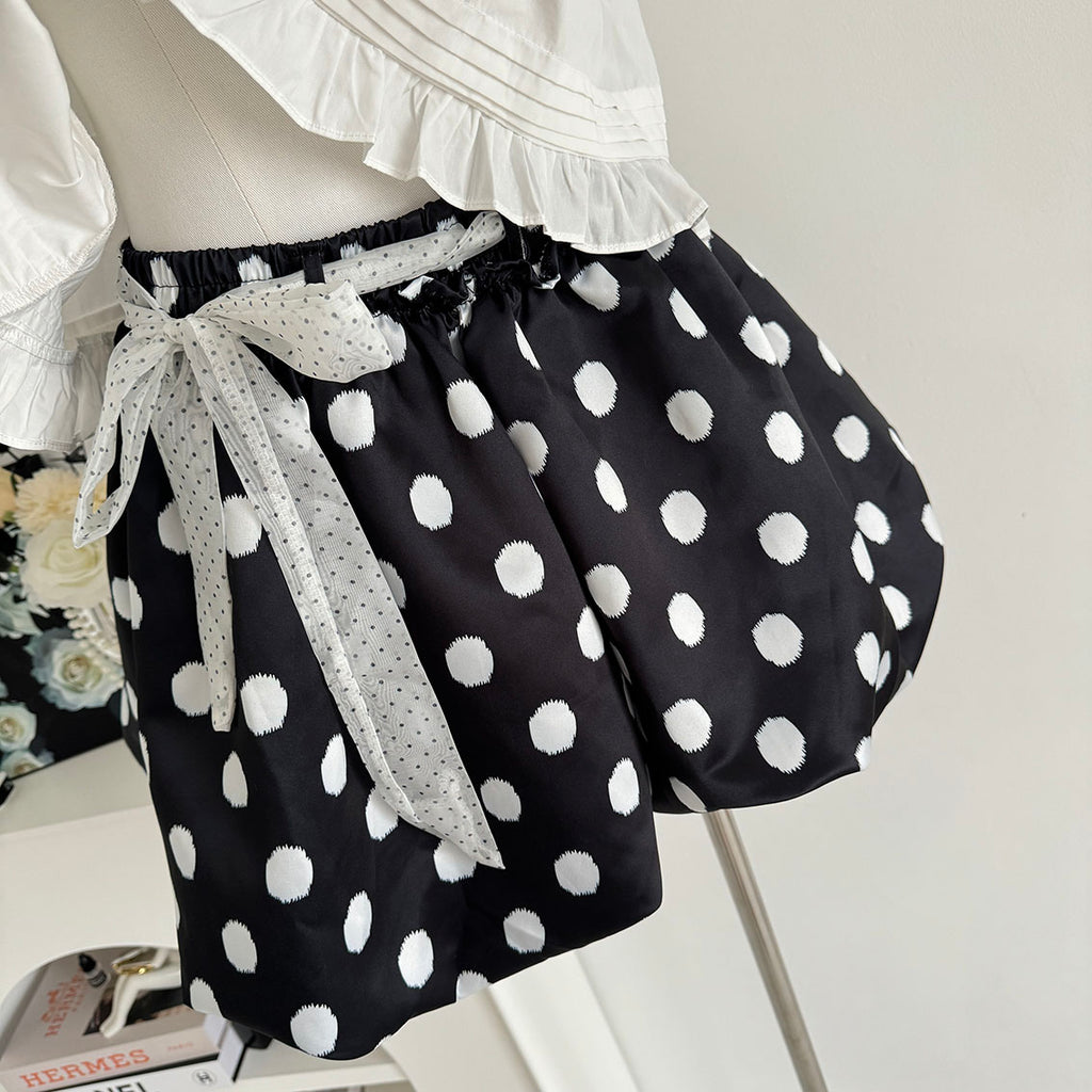 Mono Babydoll Top Polka Dot Skirt Set