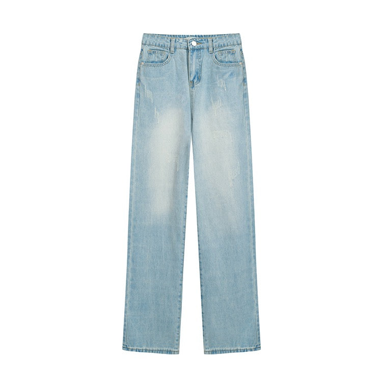 Light Blue Straight Denim Jeans