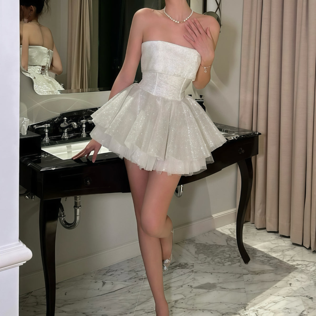 Silver Glitter Ballerina Dress
