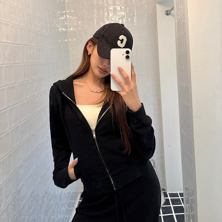 Black Hoodie Tracksuit Set