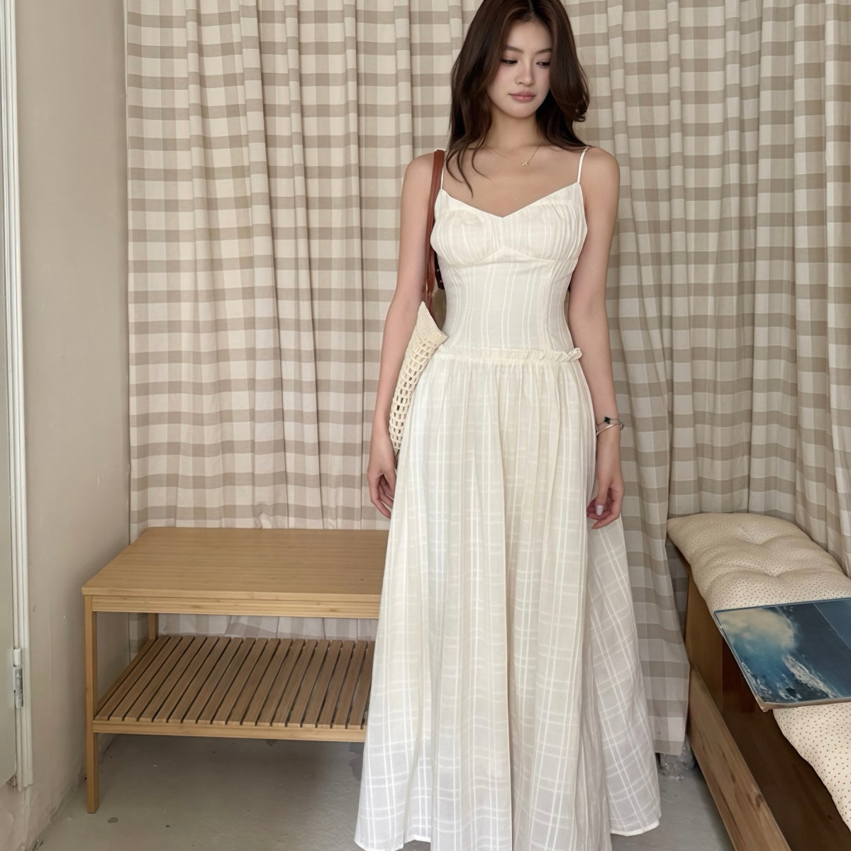 Linen Beige Maxi Dress