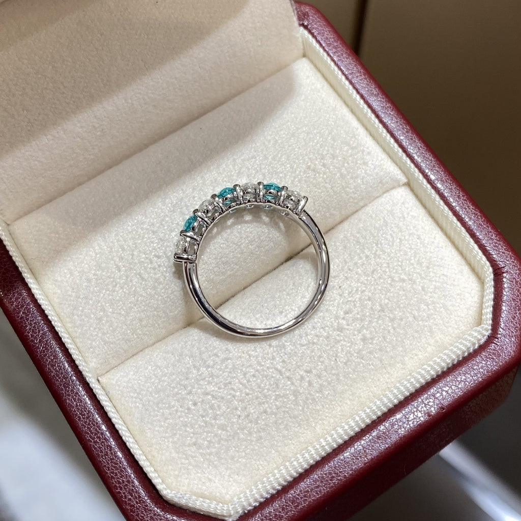 Oval Aquamarine & Diamond Band S925