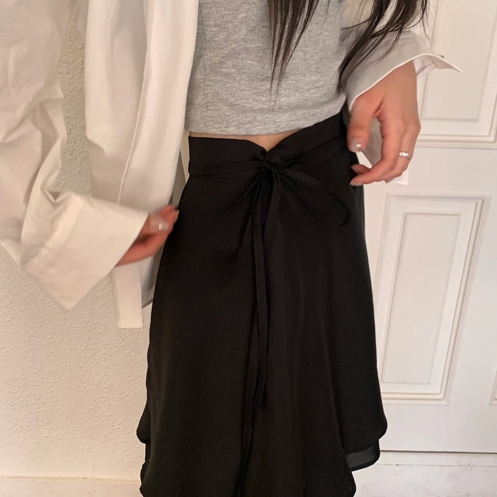 Side Tied Ribbon Skirt