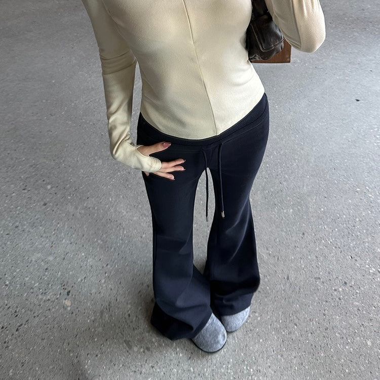 Navy Stretch Waist Band Slim Pants