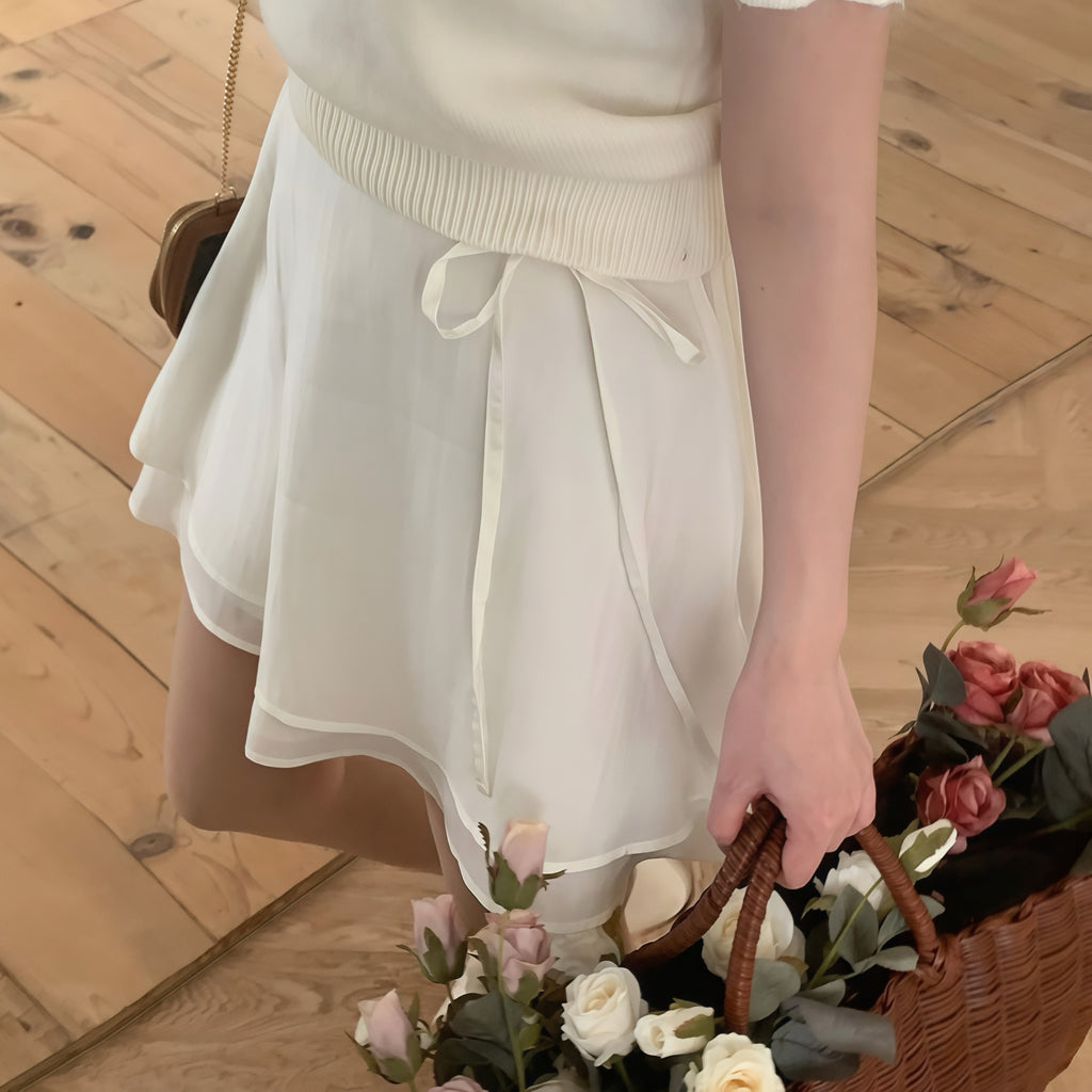 Side Tied Ribbon Skirt