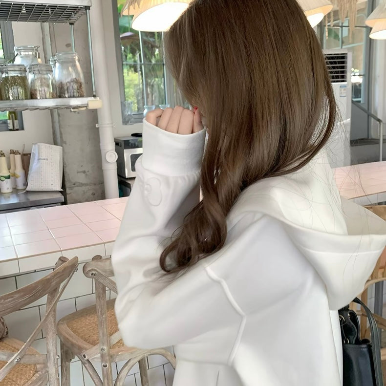 Ribbon Sleeve Pastel Hoodie