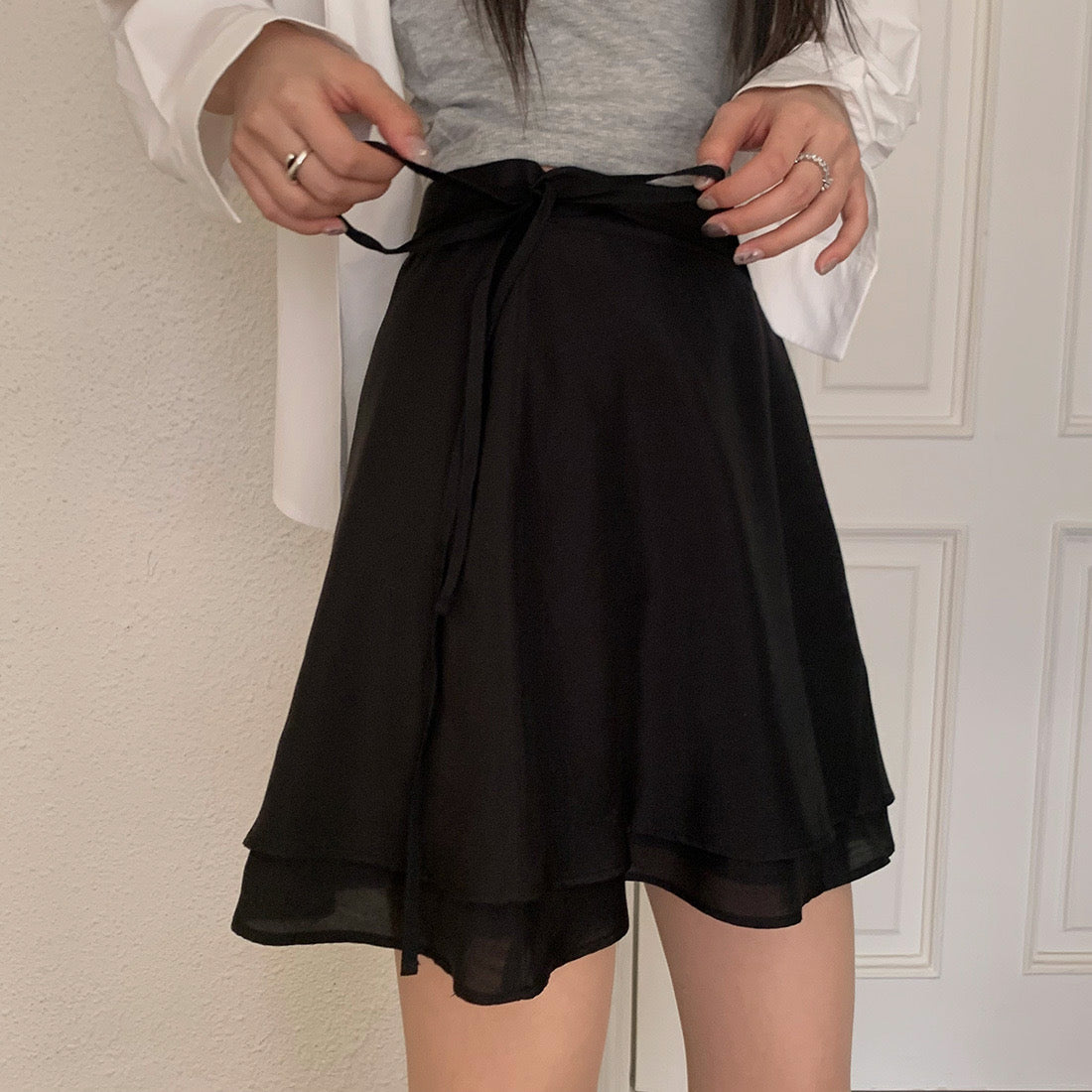 Side Tied Ribbon Skirt