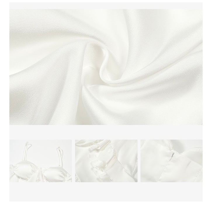 White Long Ruffle Boho Dress
