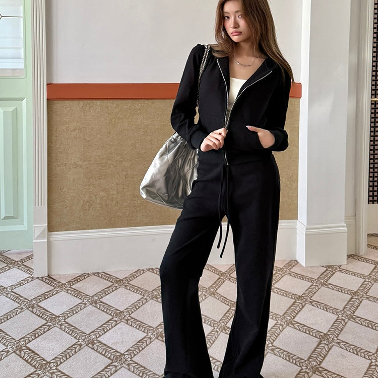 Black Hoodie Tracksuit Set