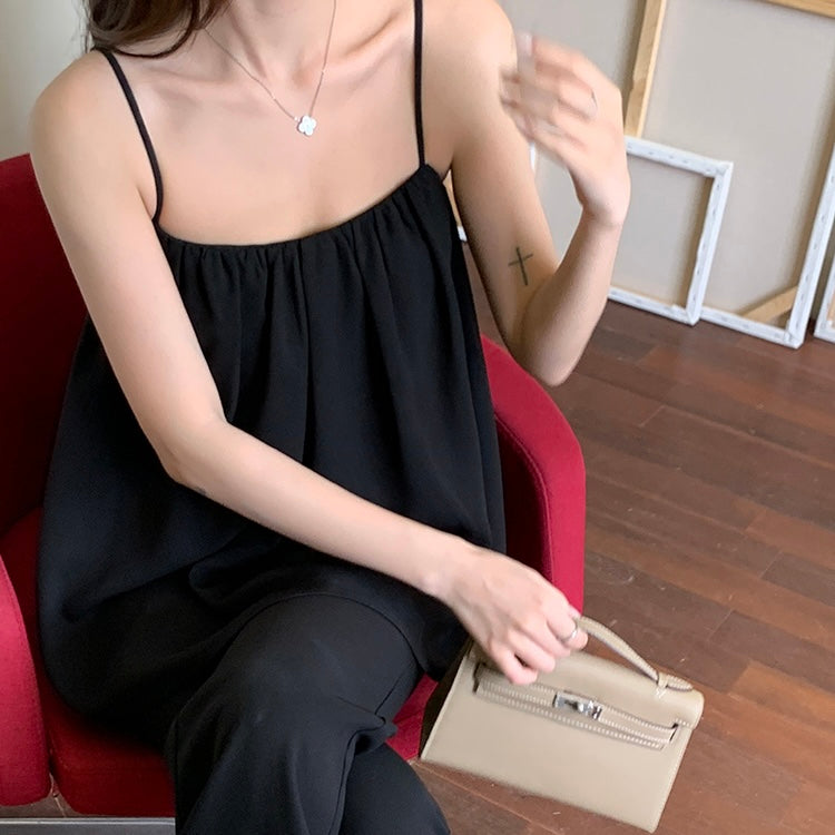 Black Babydoll Camisole Pants Set