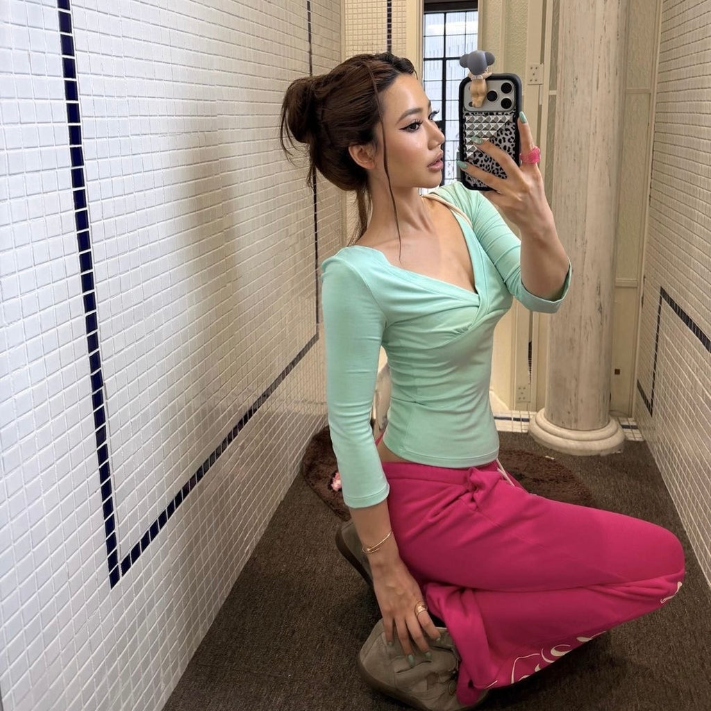 Mint Green V-Neck Top