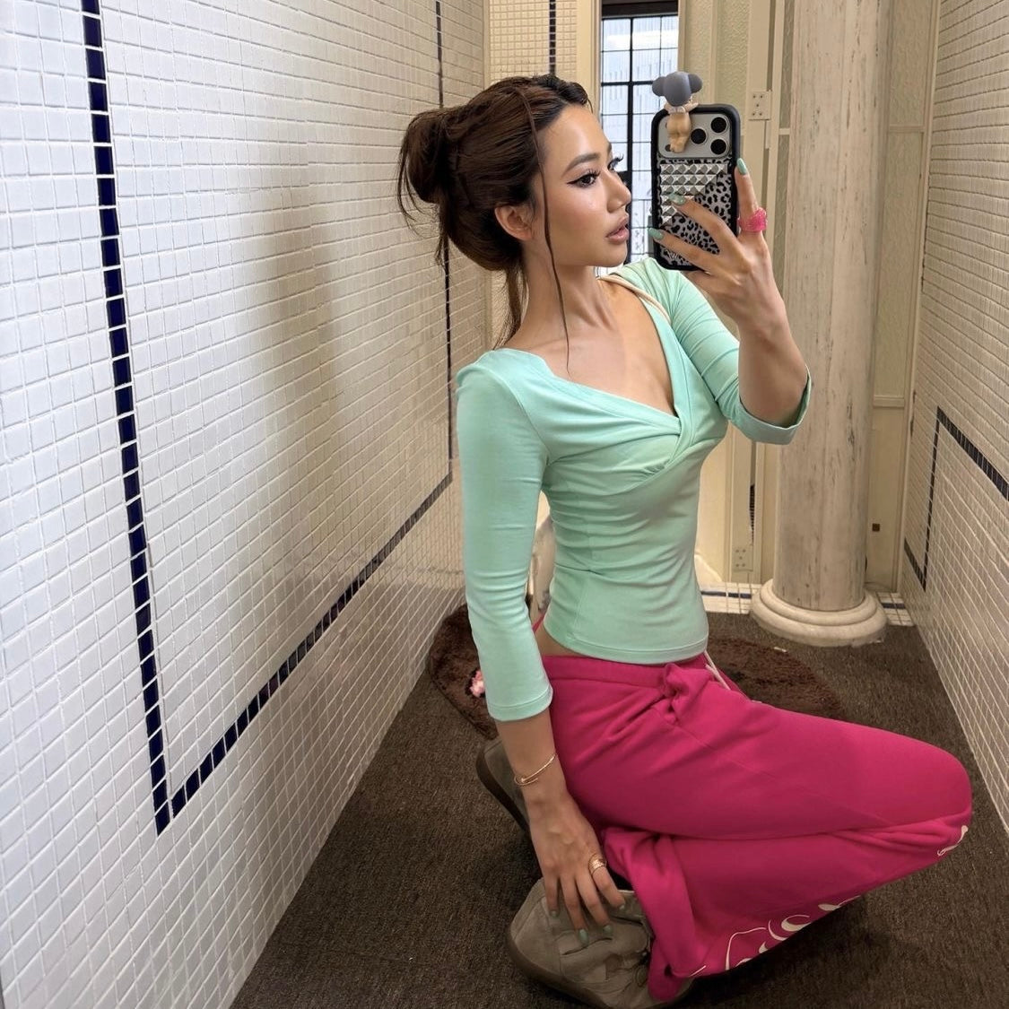 Mint Green V-Neck Top