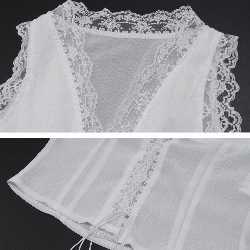 White Lace-Up Trim Camisole