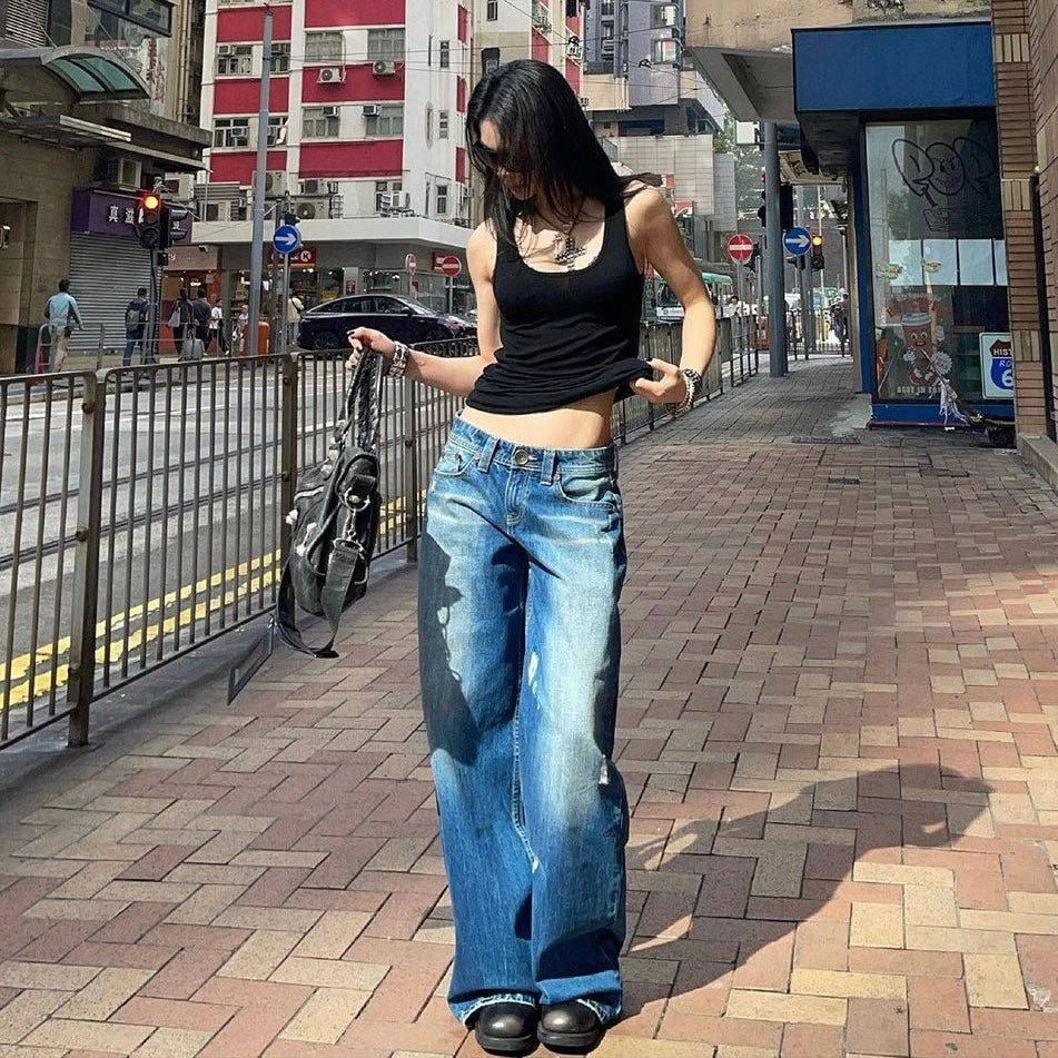 Angel Wings Blue Denim Jeans