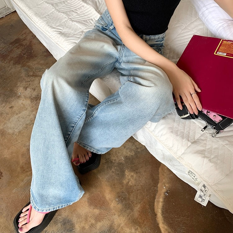 Light Blue Straight Denim Jeans