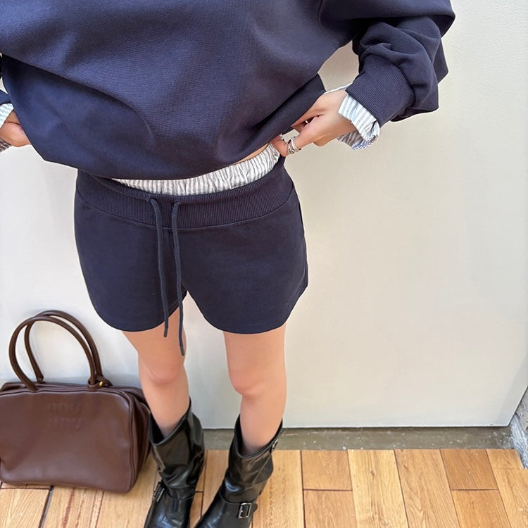 Single Off Shoulder Shorts Casual Set