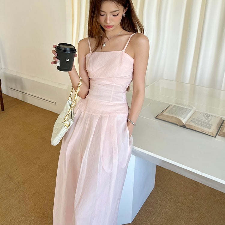 Pink Sheer Camisole Pants Set